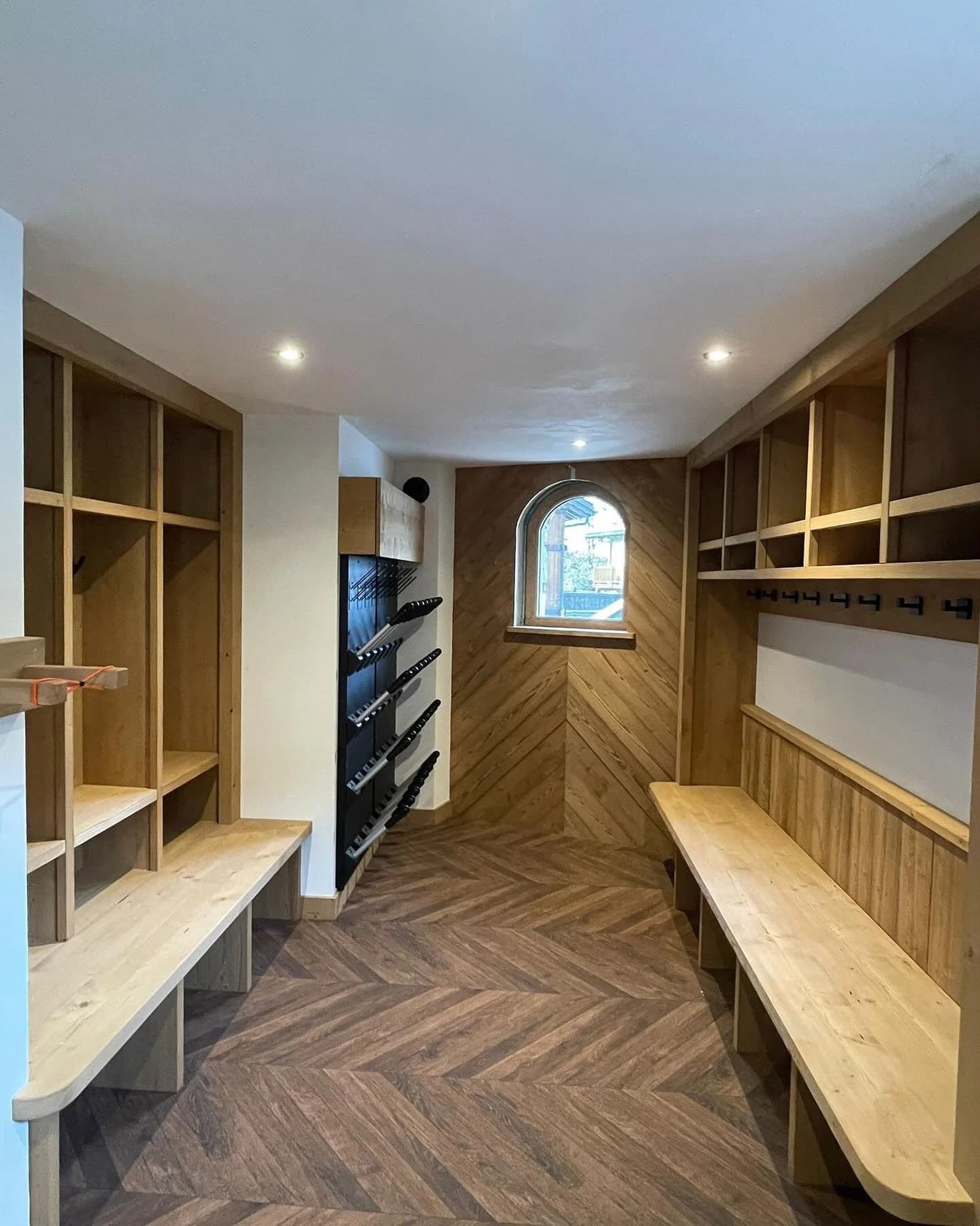 Instagram post: boot room with wooden benches (opens in a new tab)